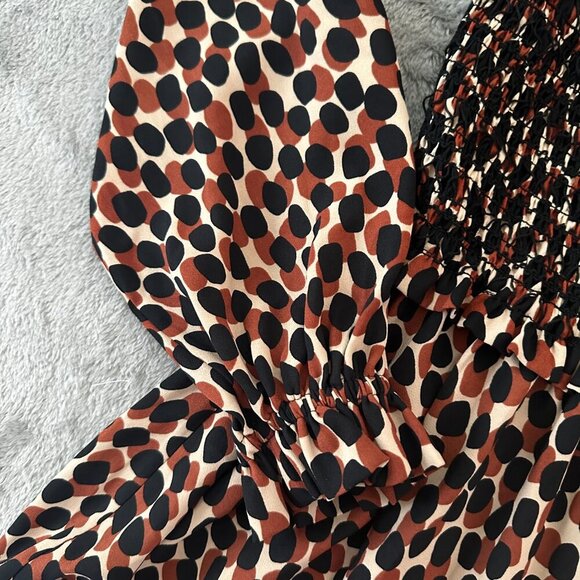 NWT Kate Spade Dotty Leopard Spin Dress Women's XS Animal Print Mini Long Sleeve - Picture 3 of 8